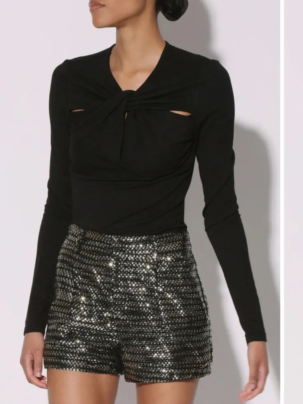 Walter Baker for Anthropologie Corinne Twist Front Top Black Sz Med NWT $148